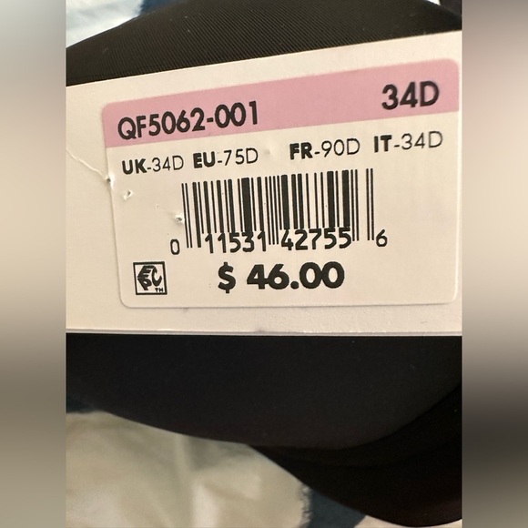 Calvin Klein Seductive Comfort Black Plunge Bra with Adjustable Straps 34D NWT - Picture 5 of 7